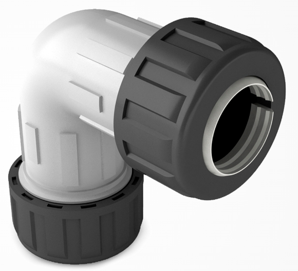 ACOPLE COMP PROF C/TRABA MEC CODO 3/4" "DUKE"