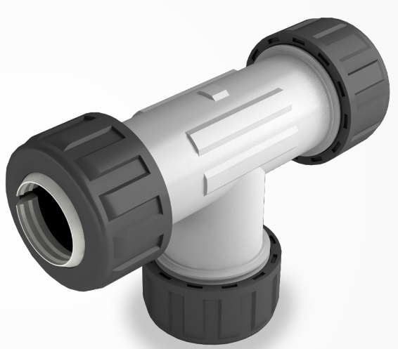 ACOPLE COMP PROF C/TRABA MEC TEE 1/2" "DUKE"