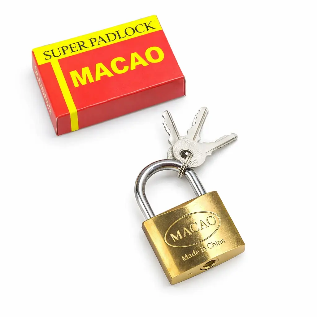 CANDADO DORADO PULIDO 38 mm. "MACAO"