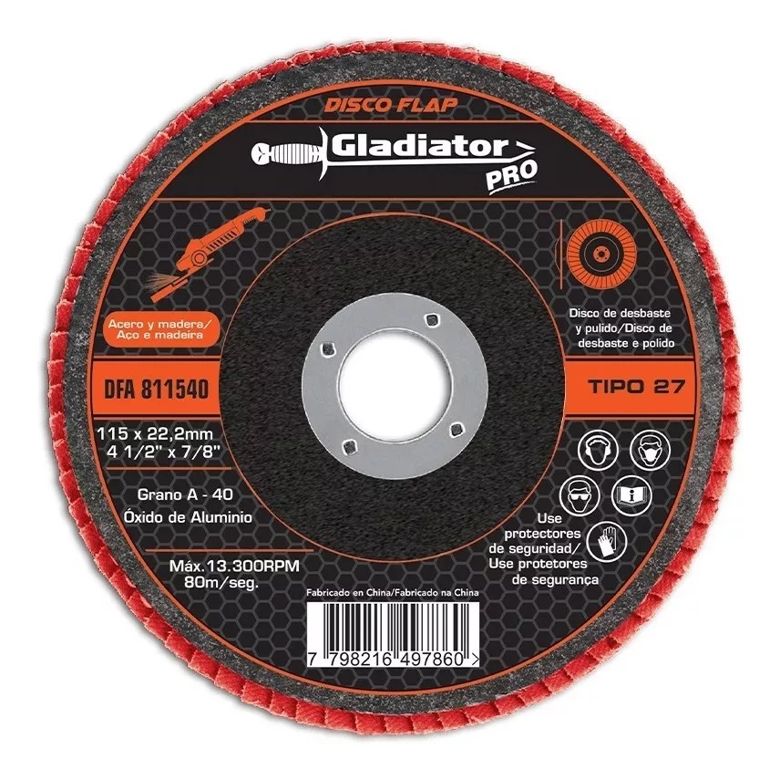 DISCO FLAP GRANO 40 115x22,2mm "GLADIATOR"
