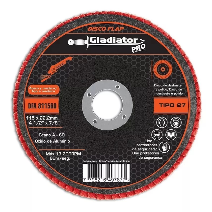 DISCO FLAP GRANO 60 115x22,2mm "GLADIATOR"
