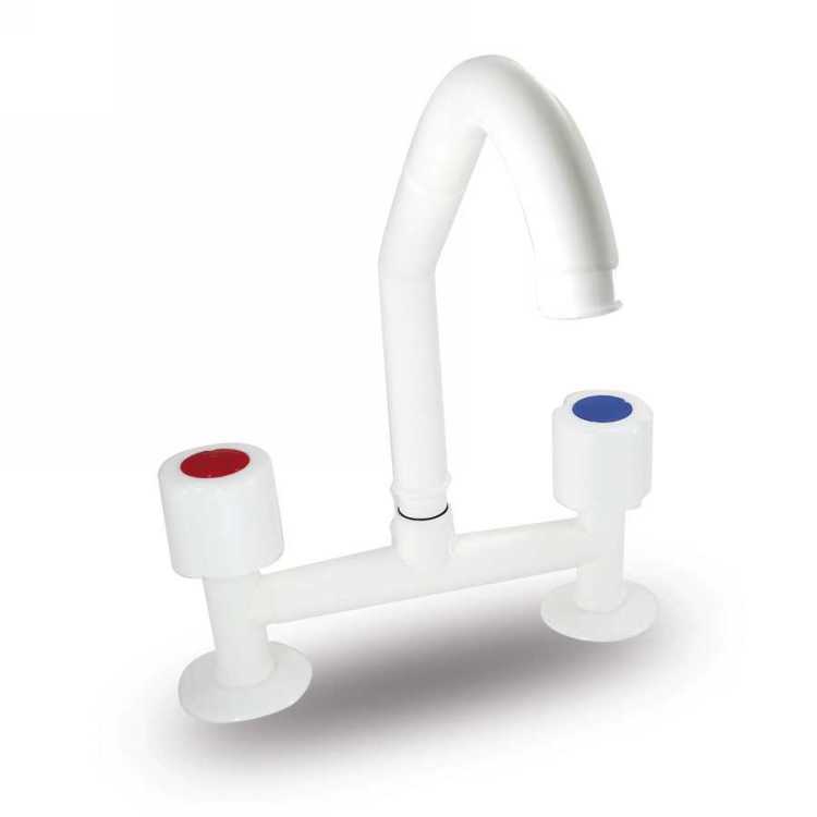 GRIFERIA PVC MESADA CURVO ALTO MOV.MEDIO GIRO