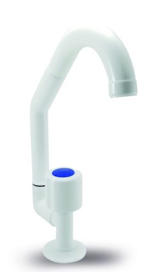 GRIFO PVC PARED CURVO ALTO MOVIL "MEDIO GIRO"