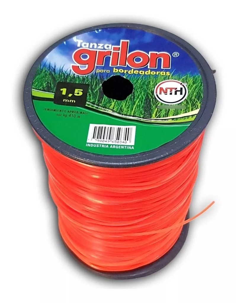 TANZA P/BORDEADORA CUADRADA "GRILON" 1,50 MM.