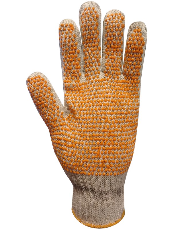 [2482] GUANTE ALGODON MOTEADO NARANJA ECO