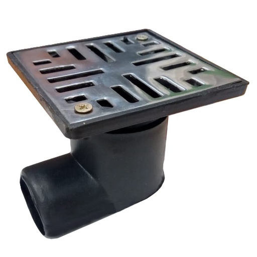 [0989] RECEPTACULO PVC C/ CODO 9X9 ACERO