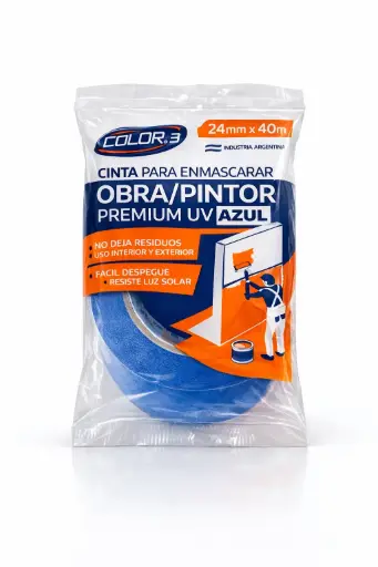 [2579] CINTA PAPEL PINTOR AZUL OBRA UV 24MM X 40M "TF3"