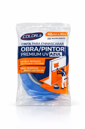 [2580] CINTA PAPEL PINTOR AZUL OBRA UV 48MM X 40 M "TF3"