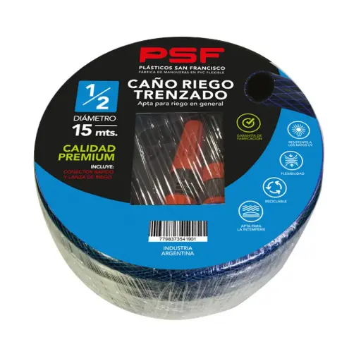 [2576] MANGUERA DE RIEGO 1/2 X 15 MT TRENZADA C/Accesorios